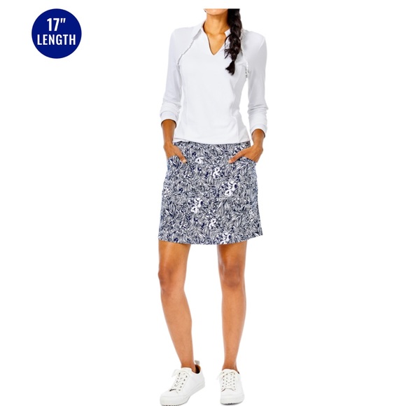 New Lilly Pulitzer Luxletic High Tide Print Monica 17" Skort Size 4 Stretch - Picture 2 of 4